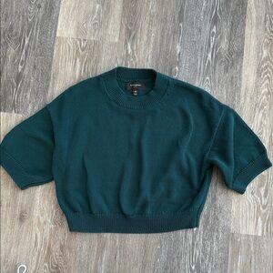 Banana Republic Dark Green Crew Neck cropped Sweater